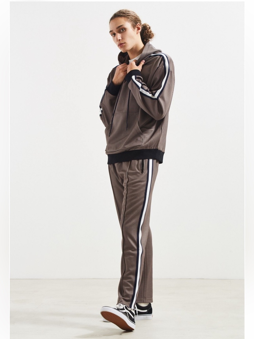 Unisex Brown Track Suit with Side Stripe